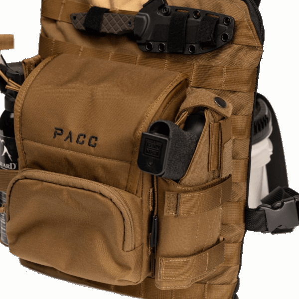 The PACC Armor Carrier is a lightweight tactical carrier harnessed to your EDC/CCW Mini PACC, bulletproof front and back
