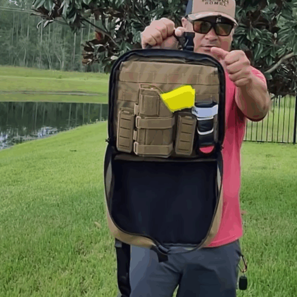 Shield position of Mini PACC tactical bulletproof EDC body armor carrier, this concealed carry sling bag is an alternative to CCW fanny pack.