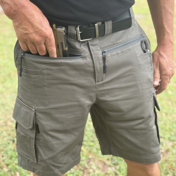 Gun pocket, Pistol Pants cargo shorts, Most comfortable tactical EDC/CCW gun holster built-in, in big and tall sizes