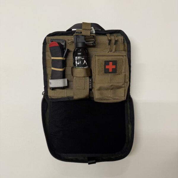 PACC Armor Mini Pacc this is the non-lethal loadout for concealed carry EDC and CCW Armor Sling bag option with tacical MOLLE Webbing